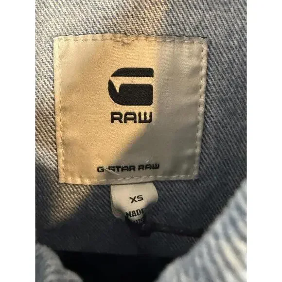 NWT G-Star RAW Arc Short Sleeve Denim Jacket Women’s XS Vintage Electric Blue - Picture 6 of 8